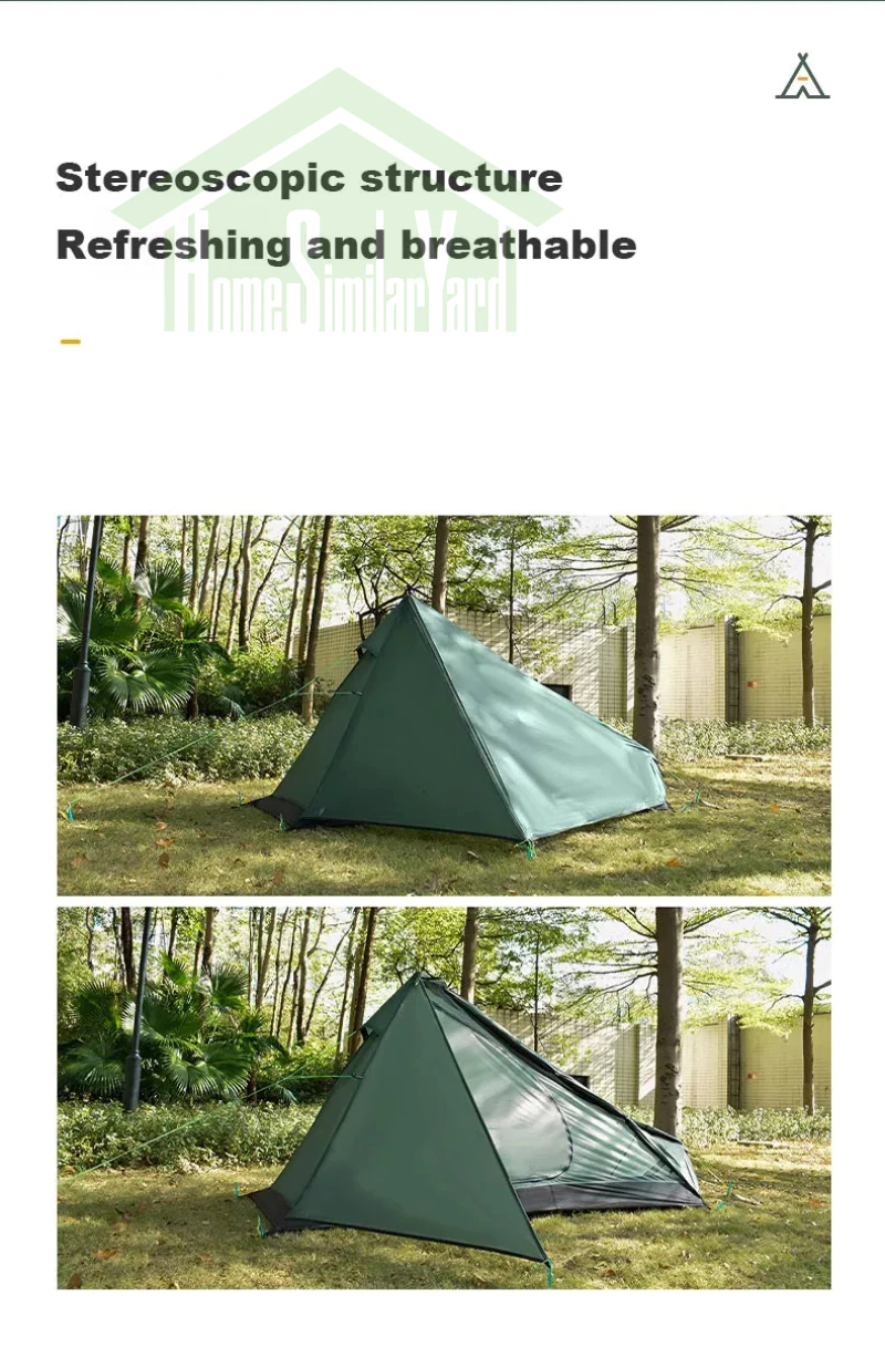 Cheap Goat Tents Waterproof Camping Tents Ultralight Double Layers Pyramid Tent Single One Person 4 Season All Weather for Hunting Hiking   